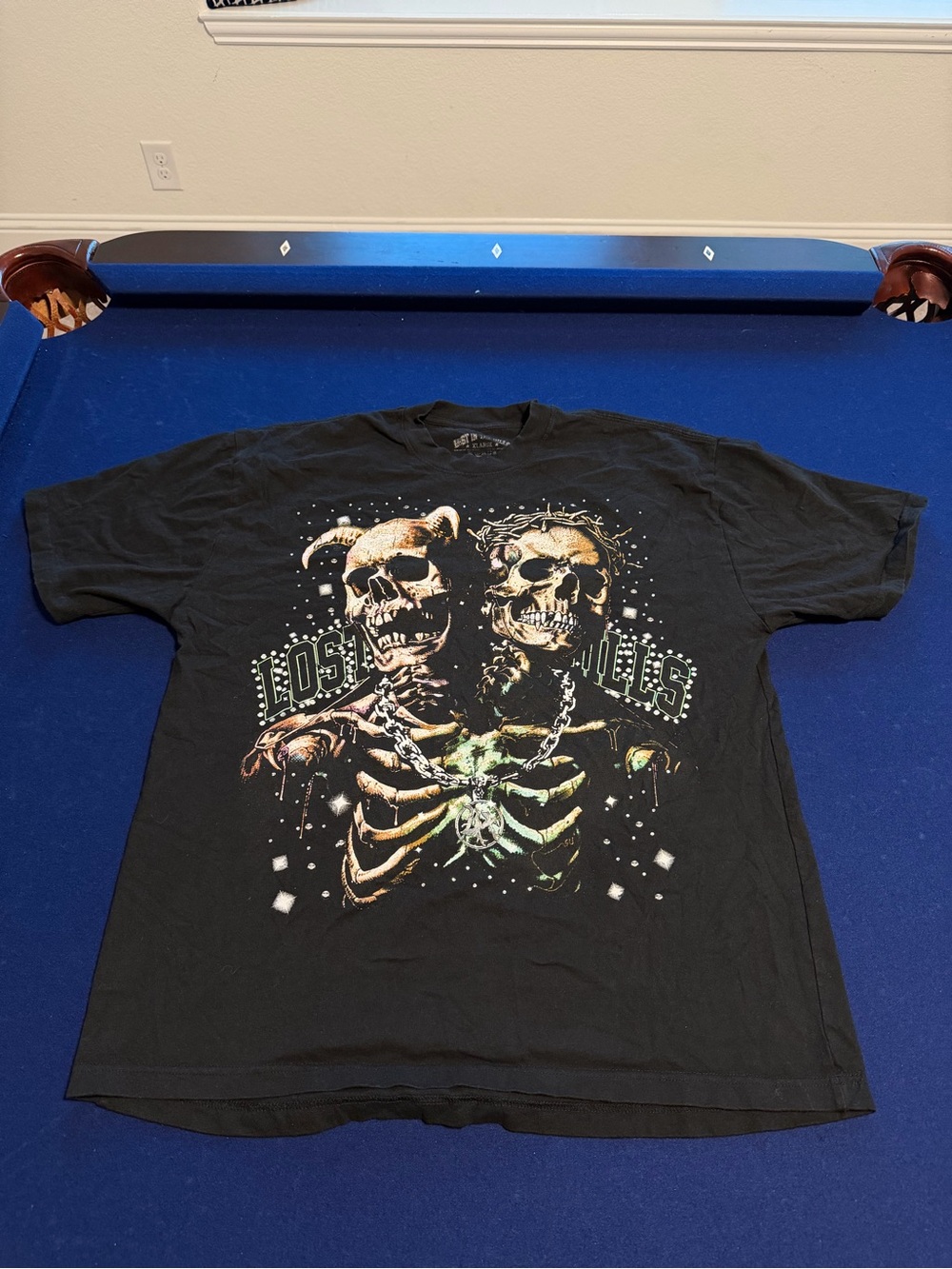 Black Short-Sleeve Graphic Skull Tee - Unbranded